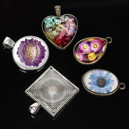 31 Pcs DIY Resin Casting Mould and Pendant Tray Kit for Jewellery Making