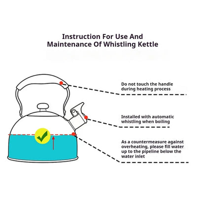 3L Stainless Steel Polka Dot Whistling Kettle Wooden Handle Gas Electric Stove