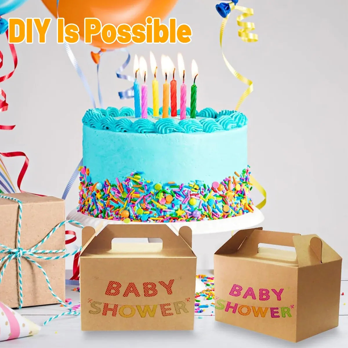 50-Piece Large Kraft Paper Takeaway Box Set