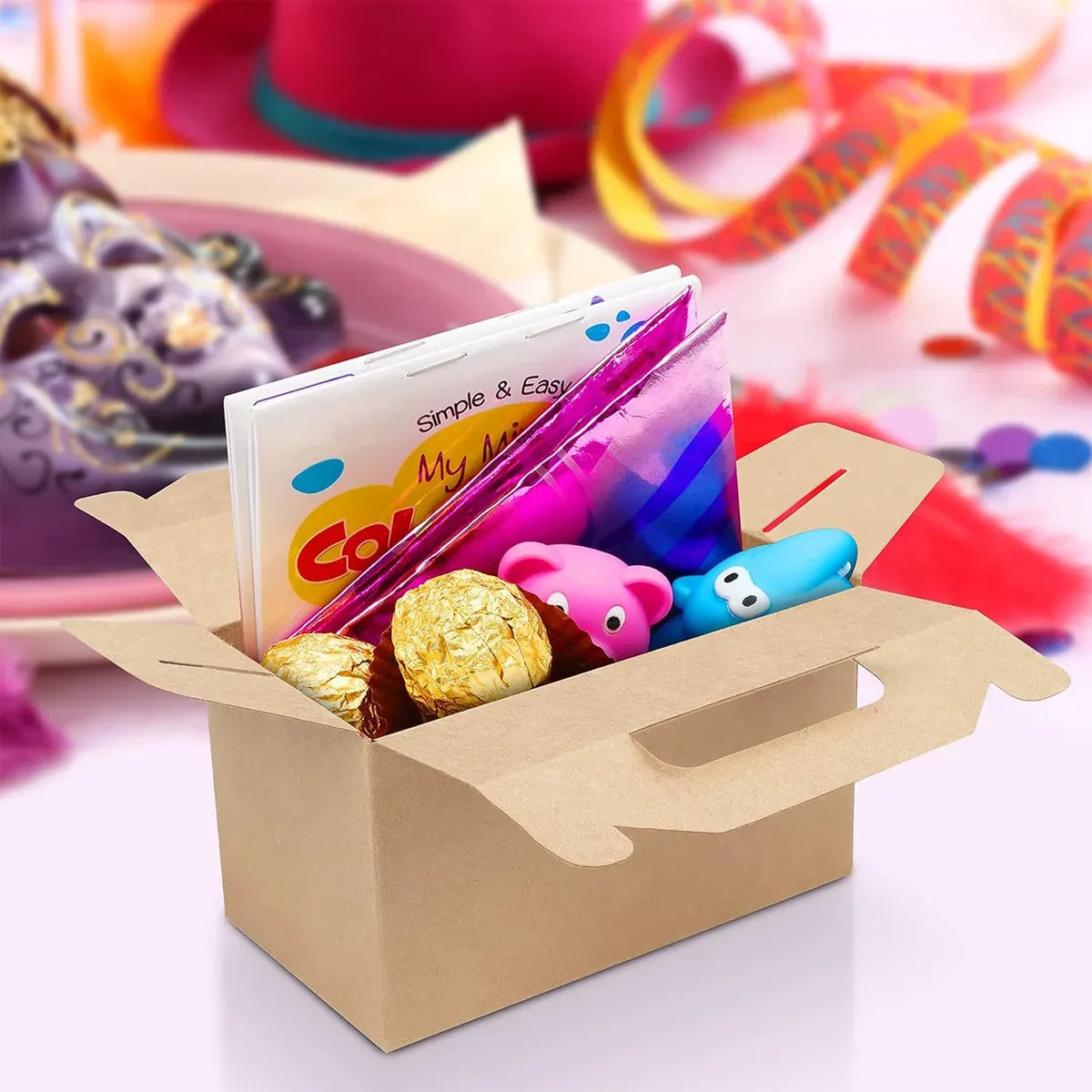 50-Piece Large Kraft Paper Takeaway Box Set