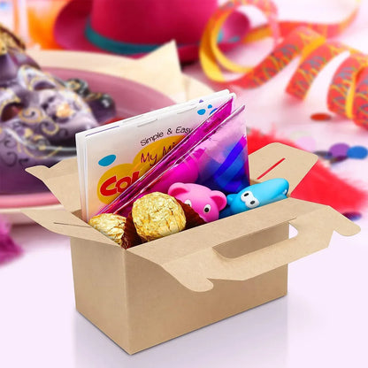 50-Piece Large Kraft Paper Takeaway Box Set