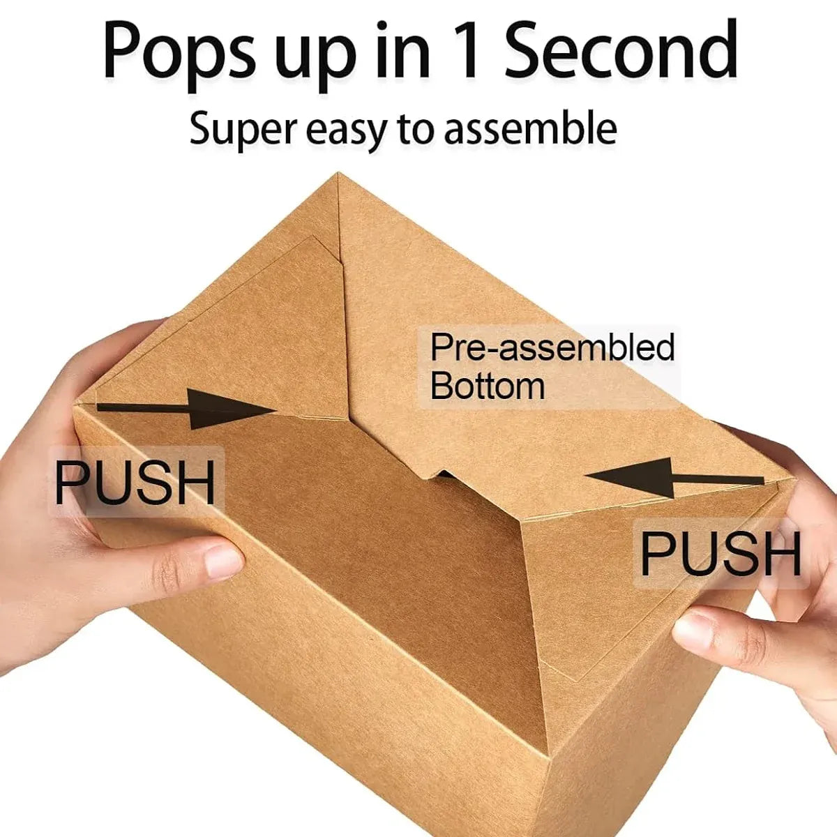 50-Piece Large Kraft Paper Takeaway Box Set