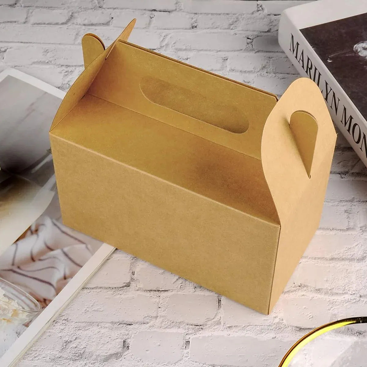 50-Piece Large Kraft Paper Takeaway Box Set
