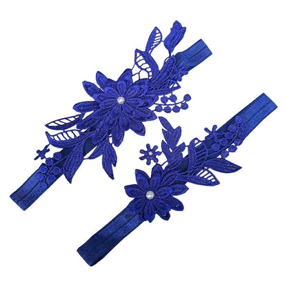 4-Piece Blue Lace Bridal Garter Set