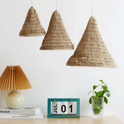 3PCS Woven Lampshade Set Pendant Light Cover for Ceiling Hanging Lamp Durable
