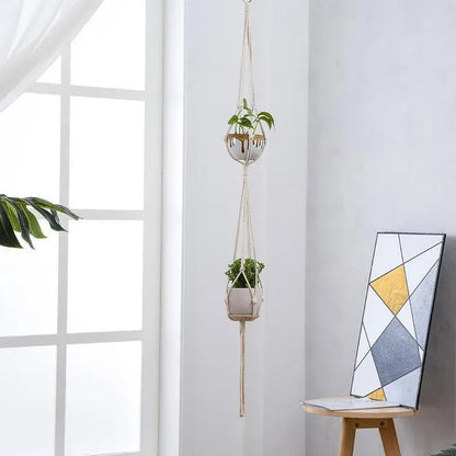 5-Piece Macrame Plant Hanger Set for Indoor Pots