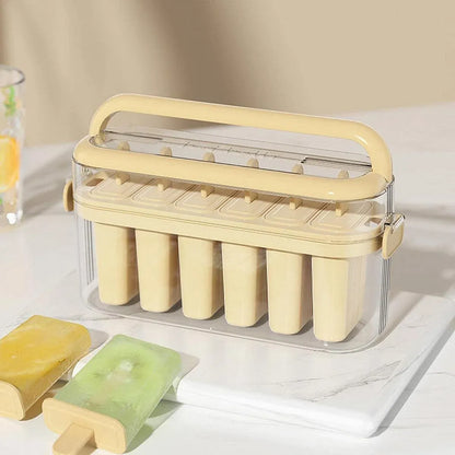 Beige 6-Cavity Ice Pop Mould with Carry Case - 1 Piece