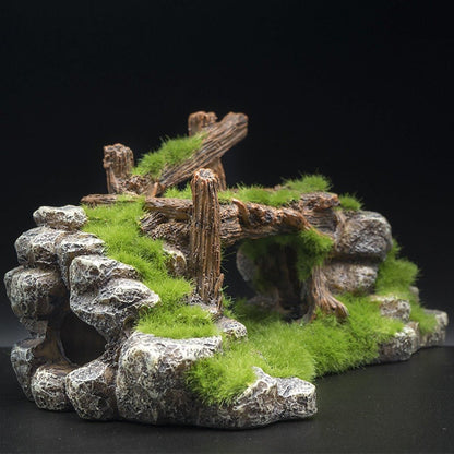 1-Piece Resin Moss Bridge Aquarium Decoration