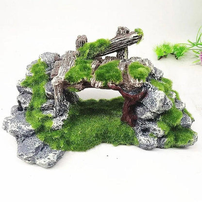 1-Piece Resin Moss Bridge Aquarium Decoration