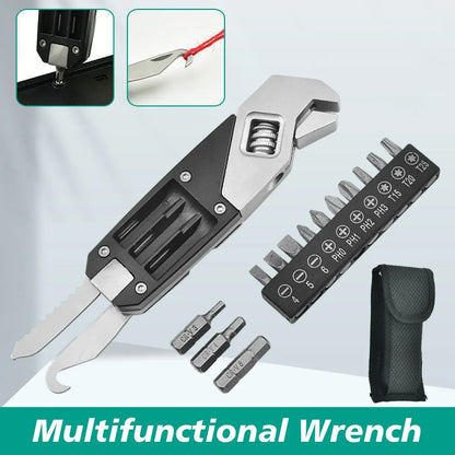 Multi-Function Adjustable Wrench Sturdy Stainless Steel for Home Repair Tool Kit