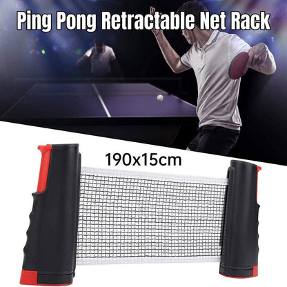 Retractable Table Tennis Net, Black and Red, 190 x 15 cm