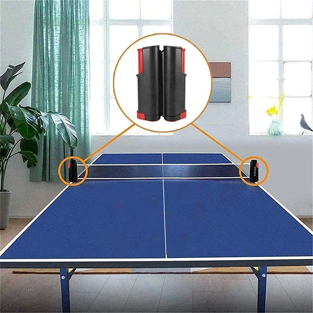 Retractable Table Tennis Net, Black and Red, 190 x 15 cm