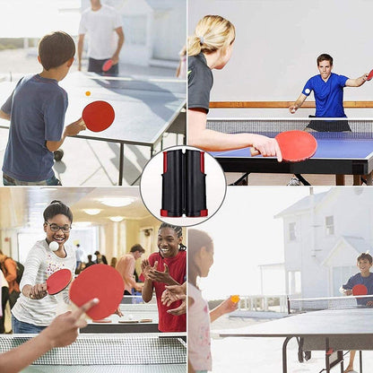 Retractable Table Tennis Net, Black and Red, 190 x 15 cm