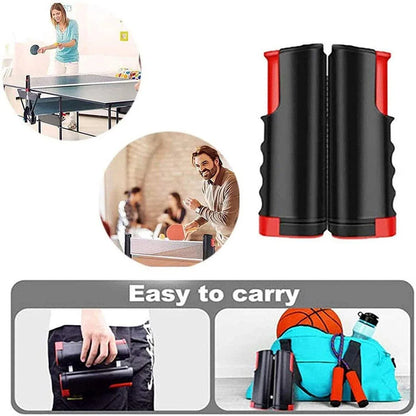 Retractable Table Tennis Net, Black and Red, 190 x 15 cm