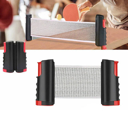 Retractable Table Tennis Net, Black and Red, 190 x 15 cm