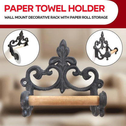 1-Piece Black Wall-Mounted Toilet Roll Holder
