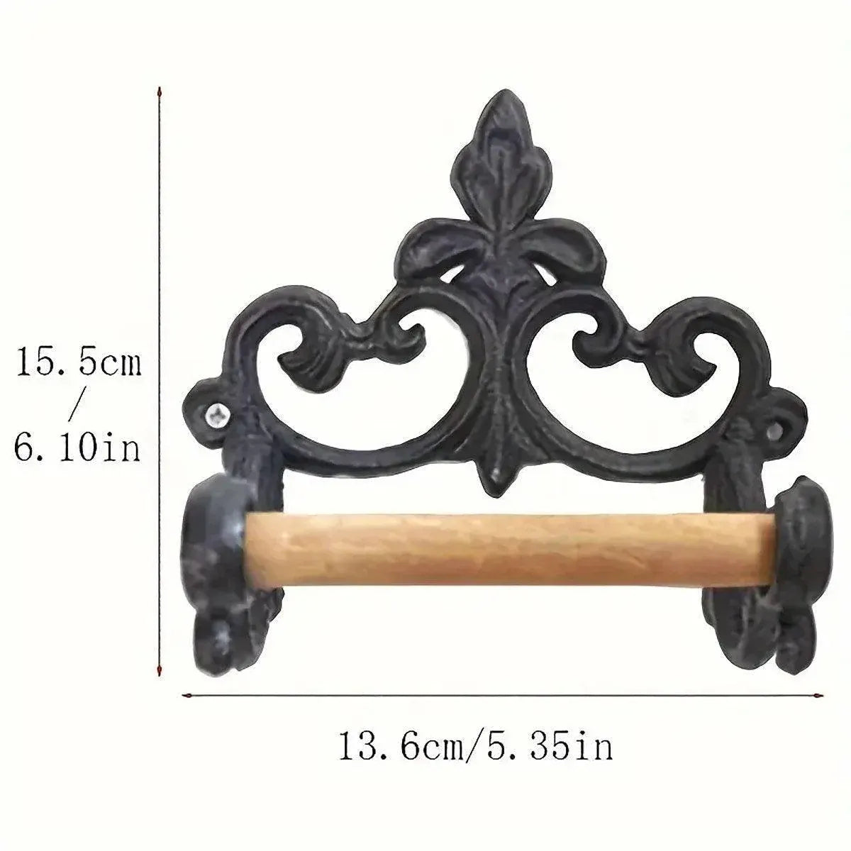 1-Piece Black Wall-Mounted Toilet Roll Holder