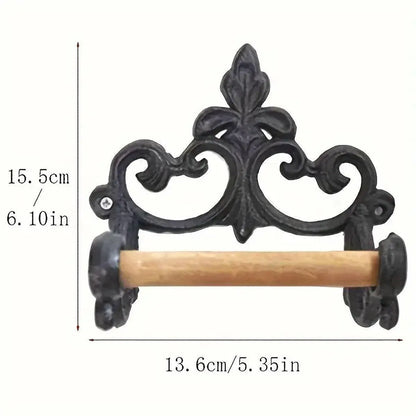 1-Piece Black Wall-Mounted Toilet Roll Holder