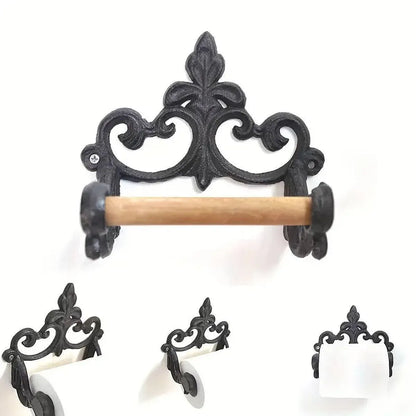 1-Piece Black Wall-Mounted Toilet Roll Holder