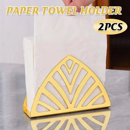 2 Nordic Hollow Napkin Holder Stainless Steel Tissue Dispenser Organiser Kitchen
