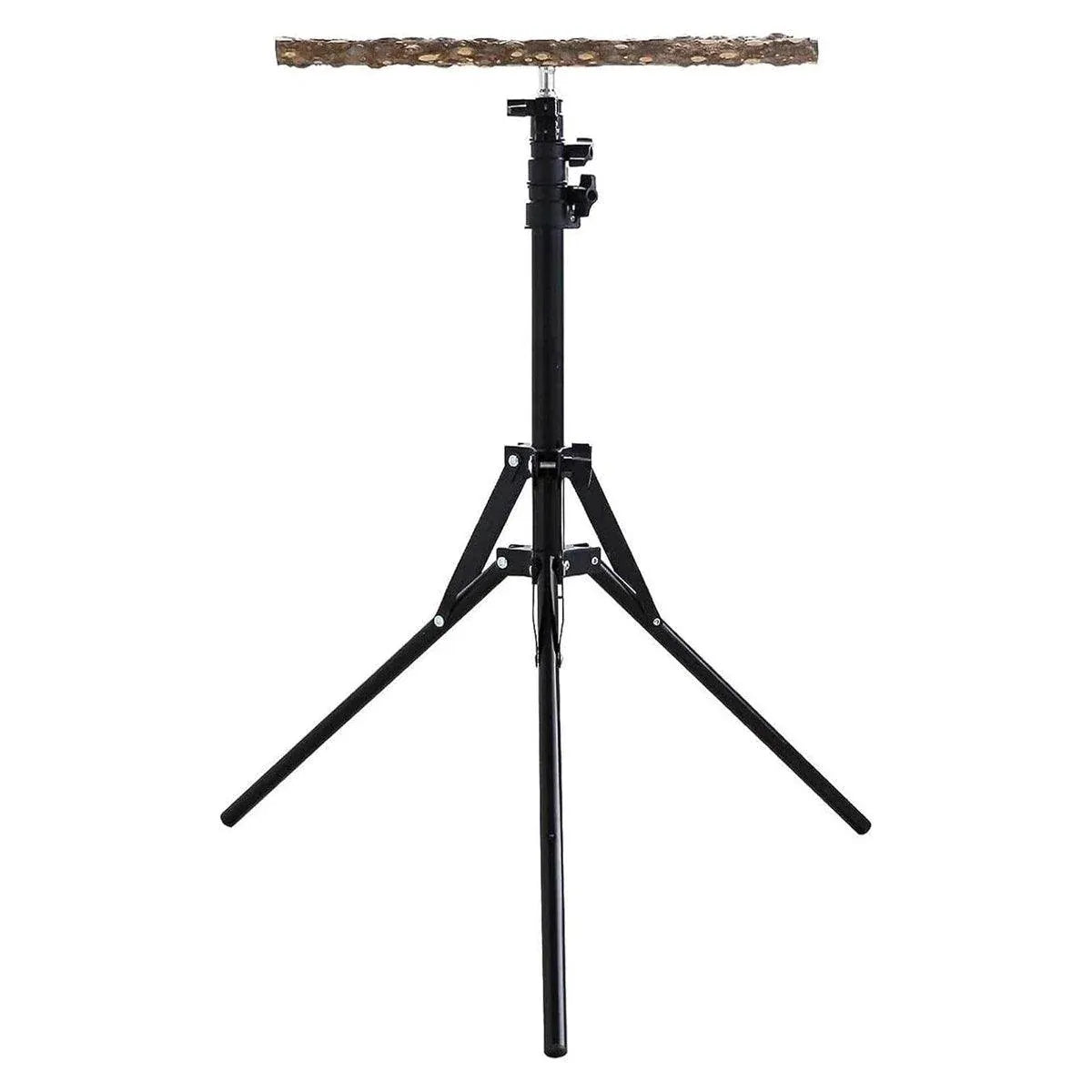1-Piece Height-Adjustable Bird Perch Stand with Tripod Base