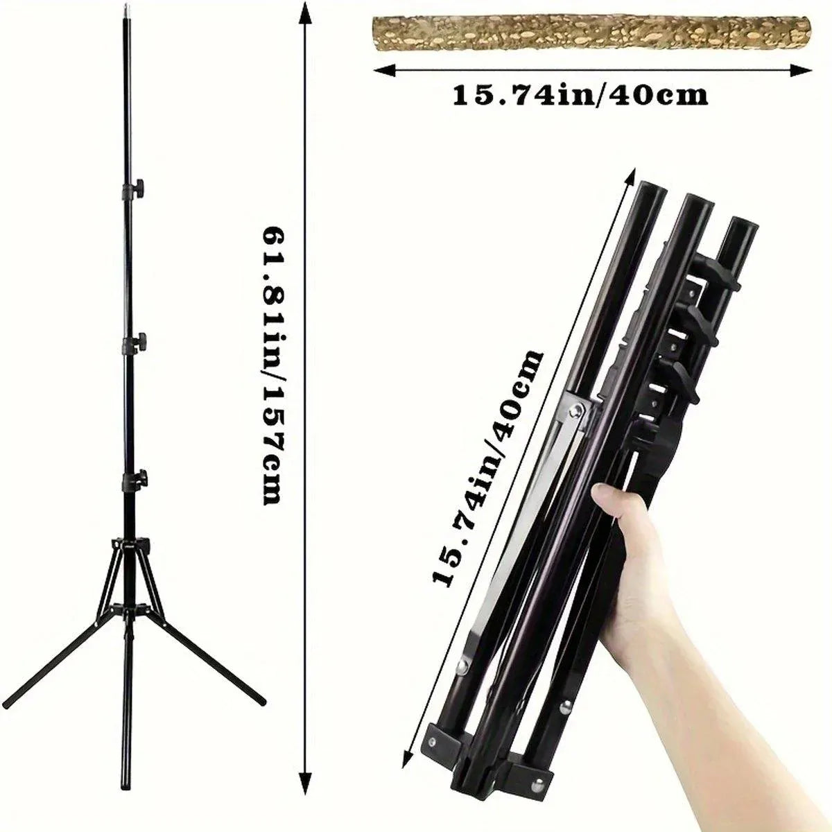 1-Piece Height-Adjustable Bird Perch Stand with Tripod Base