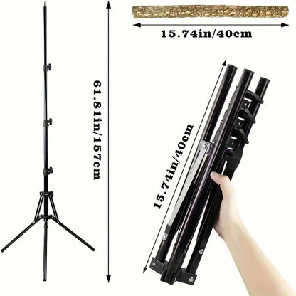 1-Piece Height-Adjustable Bird Perch Stand with Tripod Base