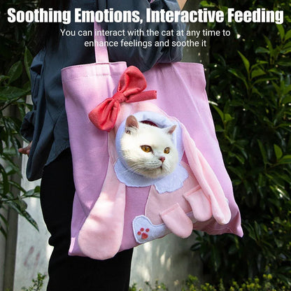 Portable One Shoulder Cat Dog Canvas Bag Breathable Pet Carrier for Travel - Yellow