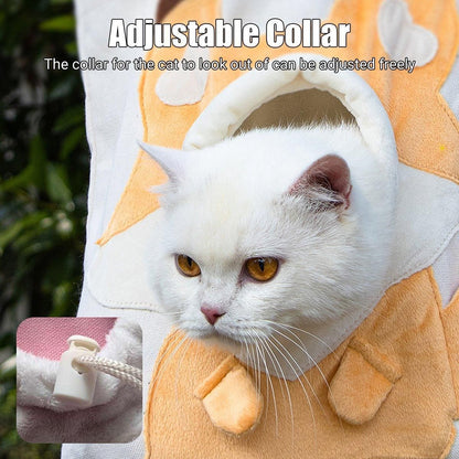 Portable One Shoulder Cat Dog Canvas Bag Breathable Pet Carrier for Travel - Yellow