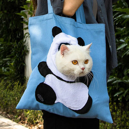 Portable One Shoulder Cat Dog Canvas Bag Breathable Pet Carrier for Travel - Yellow