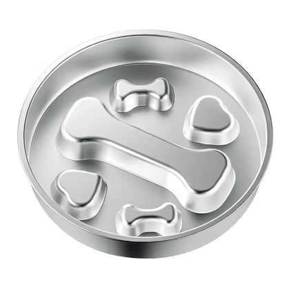 Large Capacity Stainless Steel Pet Slow Feeder Bowl Non-Slip Anti-Spill Durable
