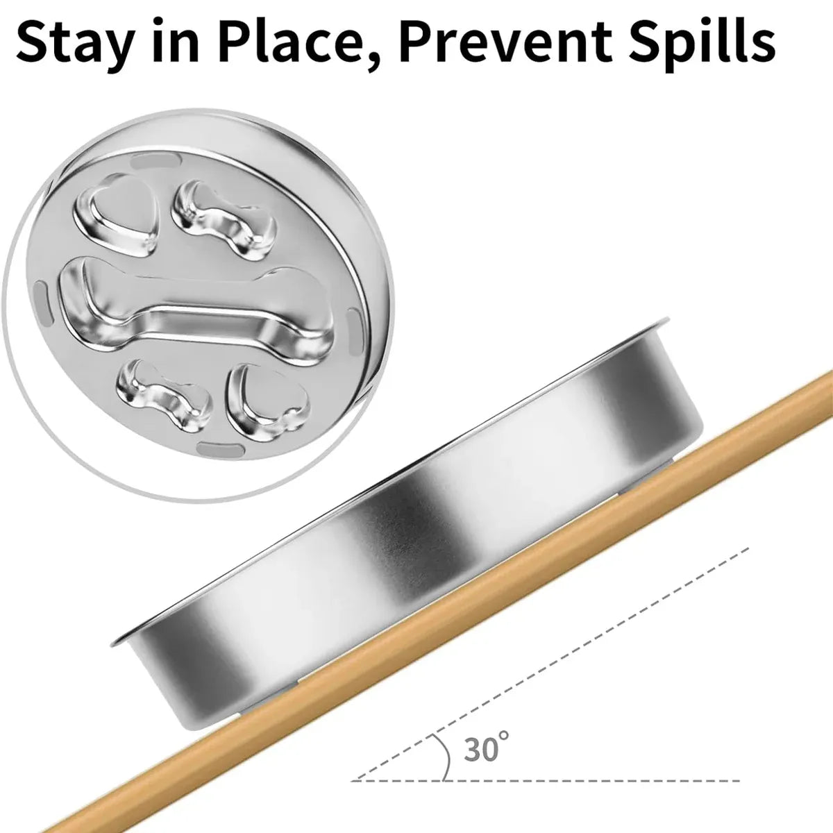 Large Capacity Stainless Steel Pet Slow Feeder Bowl Non-Slip Anti-Spill Durable