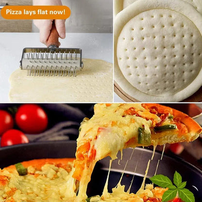 1-Piece Pizza Dough Docker Roller with Handle