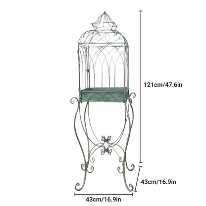 Iron Balcony Plant Stand Floor Rack Metal Garden Display Shelf Garden Decoration