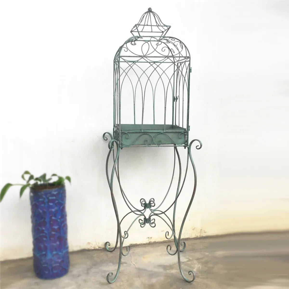 Iron Balcony Plant Stand Floor Rack Metal Garden Display Shelf Garden Decoration