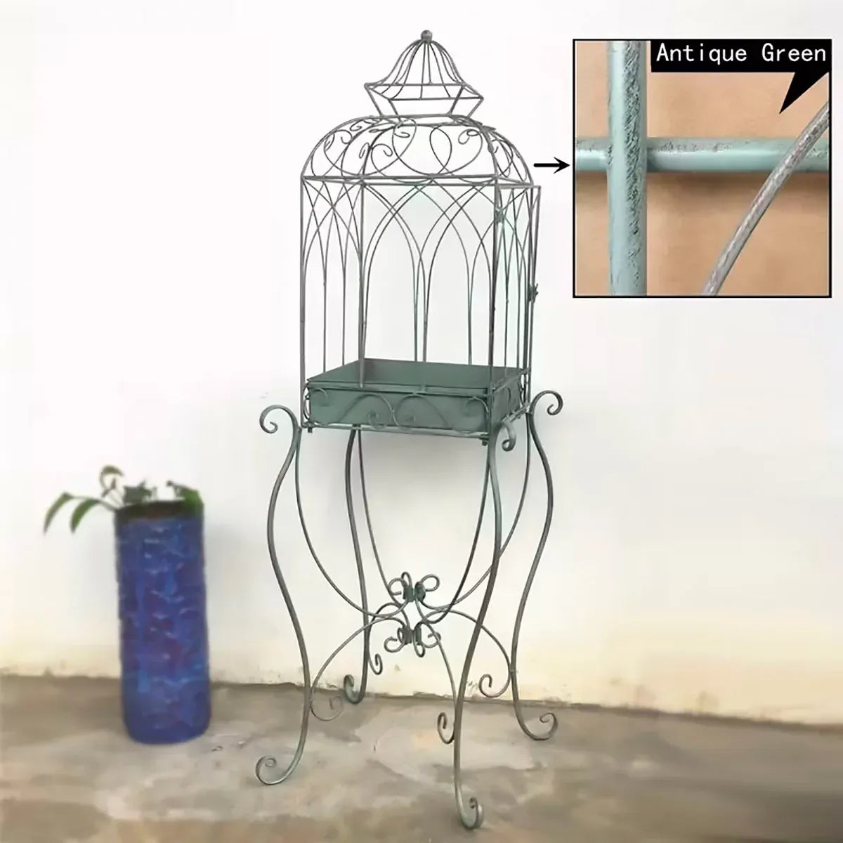 Iron Balcony Plant Stand Floor Rack Metal Garden Display Shelf Garden Decoration