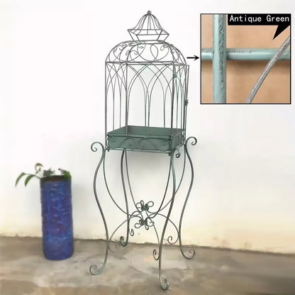 Iron Balcony Plant Stand Floor Rack Metal Garden Display Shelf Garden Decoration