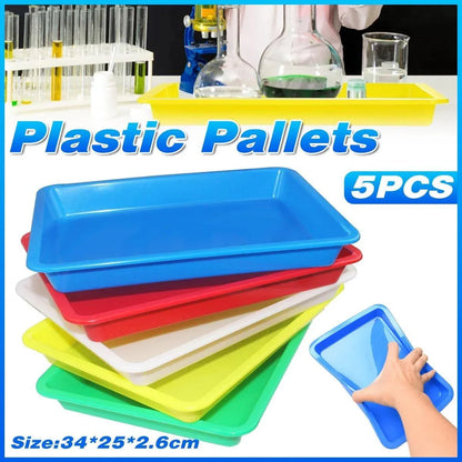 5-Piece Assorted Colour Plastic Tray Set