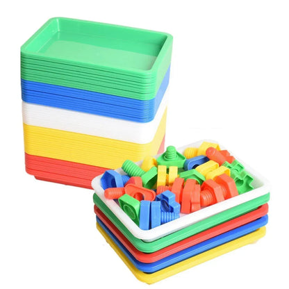 5-Piece Assorted Colour Plastic Tray Set