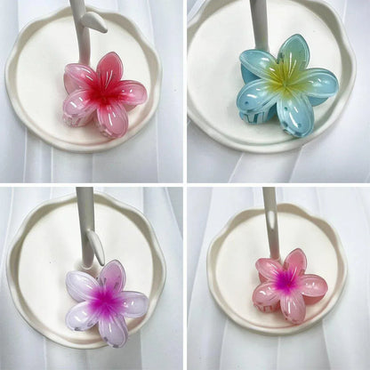 12-Piece Assorted Colour Frangipani Hair Clip Set