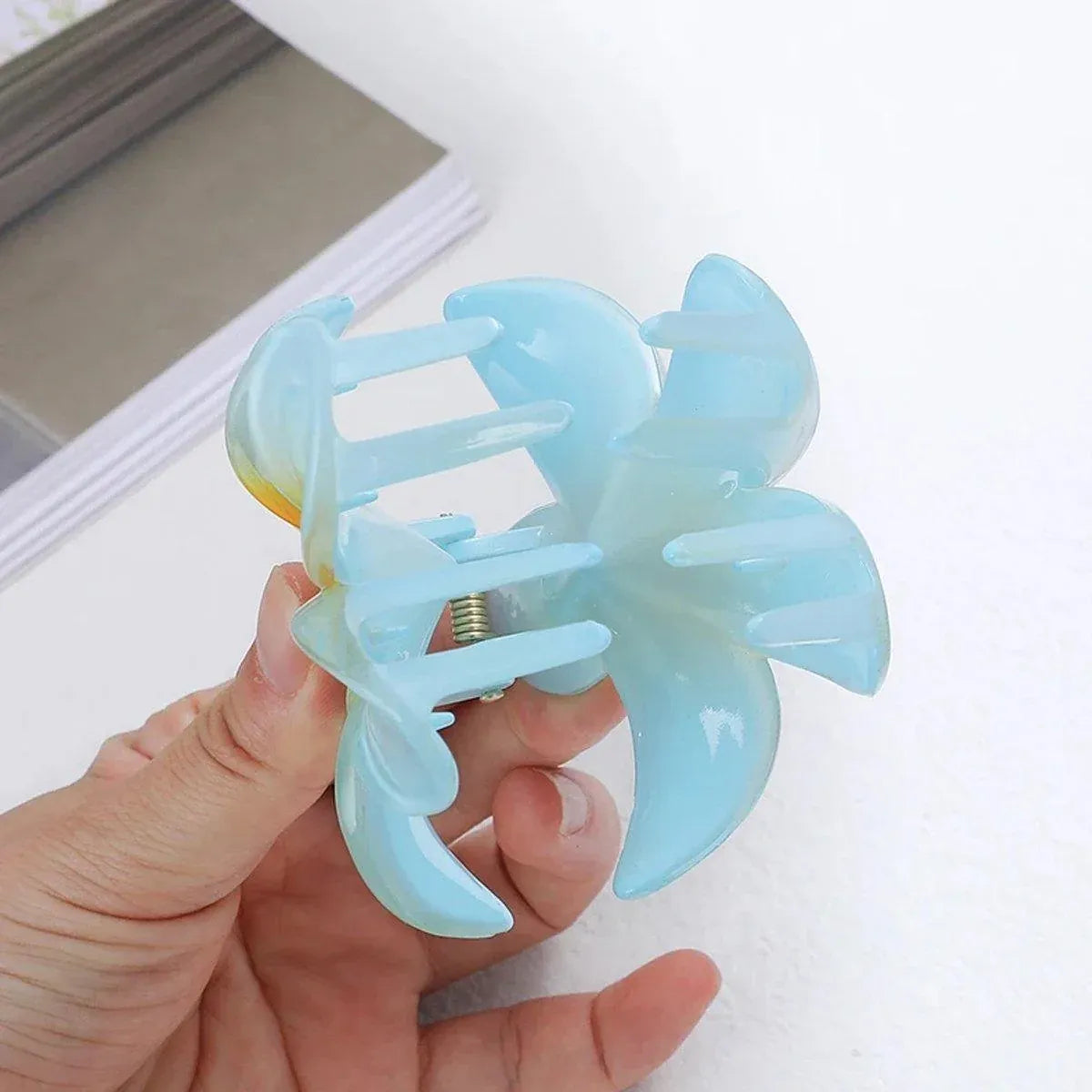 12-Piece Assorted Colour Frangipani Hair Clip Set