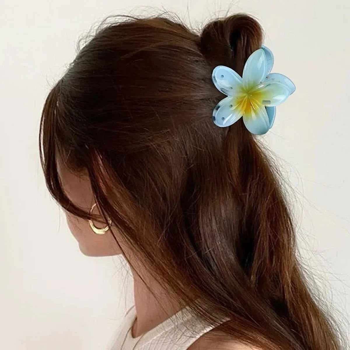 12-Piece Assorted Colour Frangipani Hair Clip Set