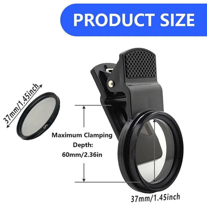 Black 37 mm Clip-On CPL Camera Filter Set - 2 Pieces