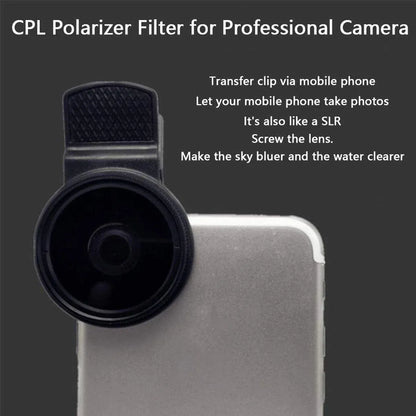Black 37 mm Clip-On CPL Camera Filter Set - 2 Pieces