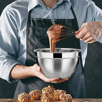 5-Bowl Nested Mixing Set with 5 Black Lids