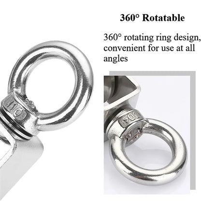 Stainless Steel Pulley Wheel Lifting Ring Wire Rope Roller For Hoist Rail