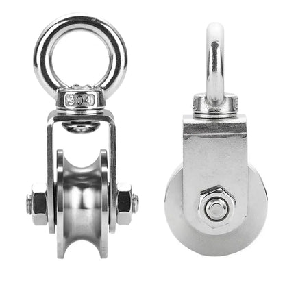 Stainless Steel Pulley Wheel Lifting Ring Wire Rope Roller For Hoist Rail