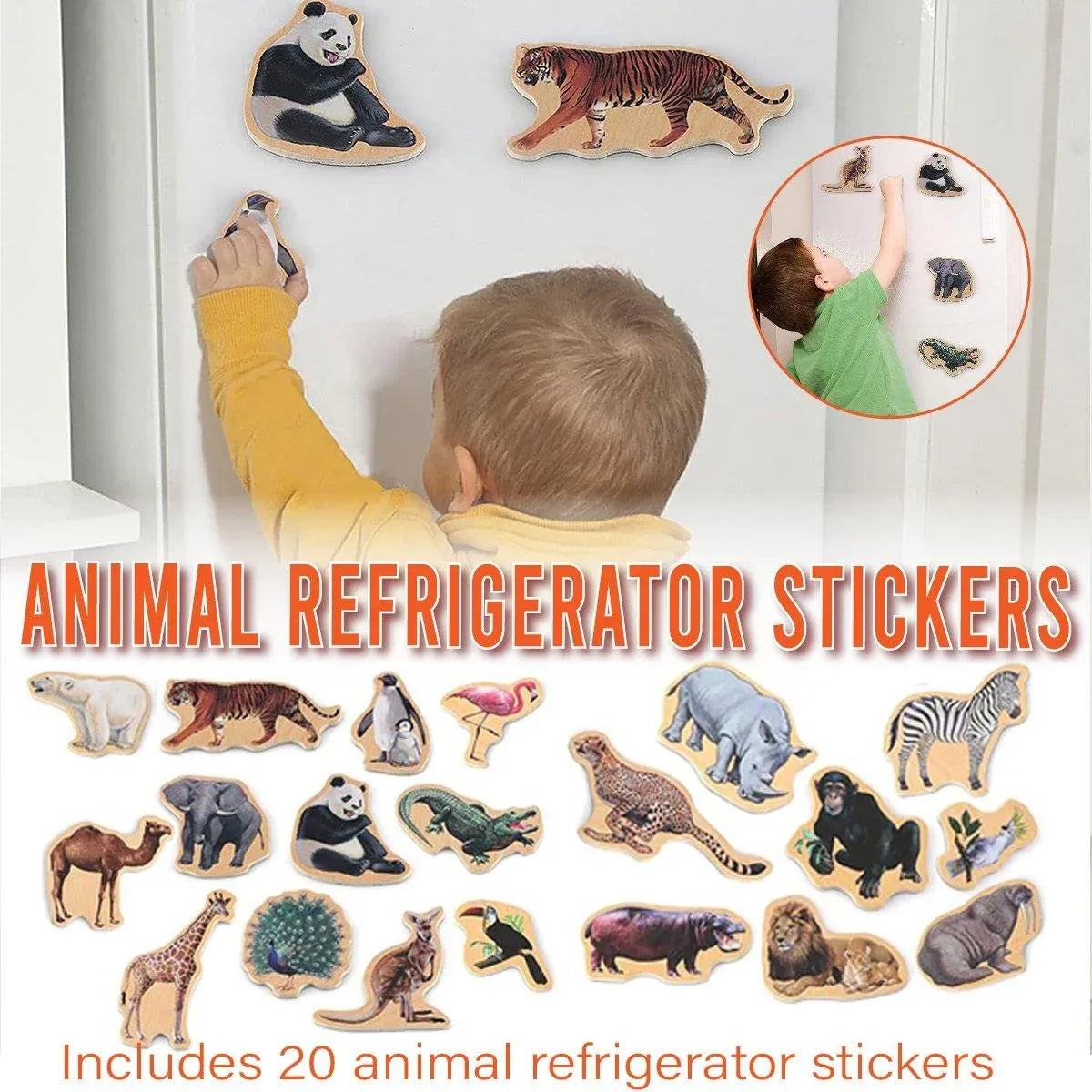 20-Piece Animal Magnet Pack with Carry Storage Box