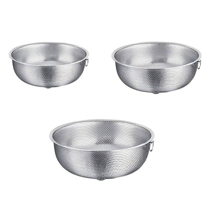 3-Piece Nested Drain Basket Set with Side Handles