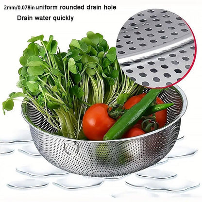 3-Piece Nested Drain Basket Set with Side Handles